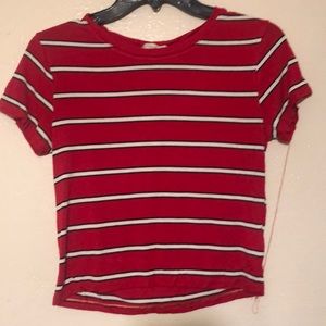 Red strip crop top from cotton on